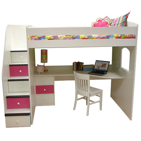 double bunk bed with desk