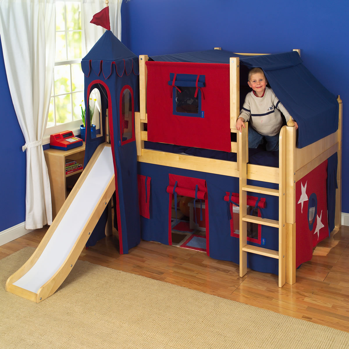 loft bunk bed with slide