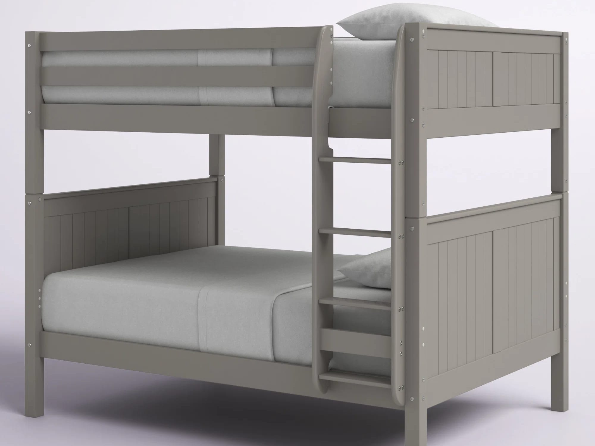 Burkley Full Over Full Bunk Bed in gray finish.