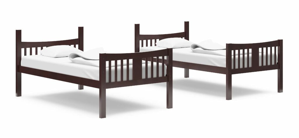 Caribou Twin Bunk Bed - separated beds in espresso finish.