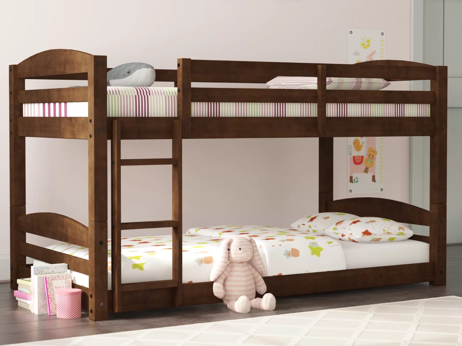 Cvyatko Full Over Full Bunk Bed in mocha finish.