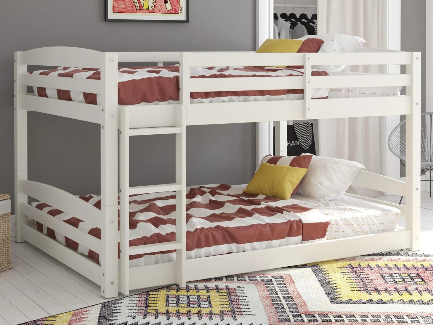 Cvyatko Full Over Full Bunk Bed in white finish.